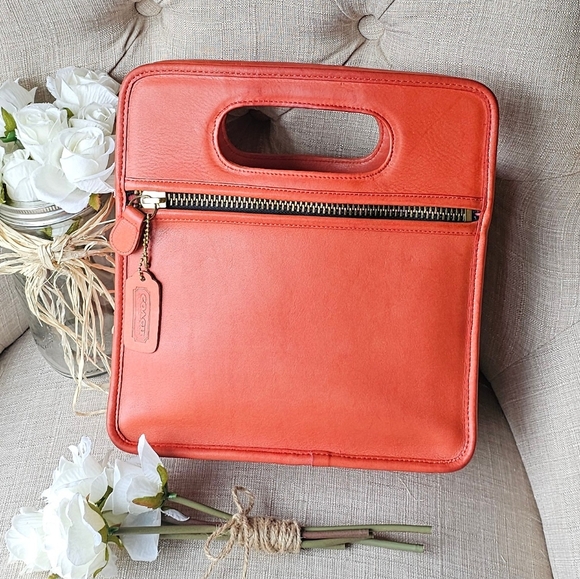 Vintage Coach Bonnie Cashin Metro Stroll Tote Bag # 9004 ( Coral Pink ) - Picture 9 of 15